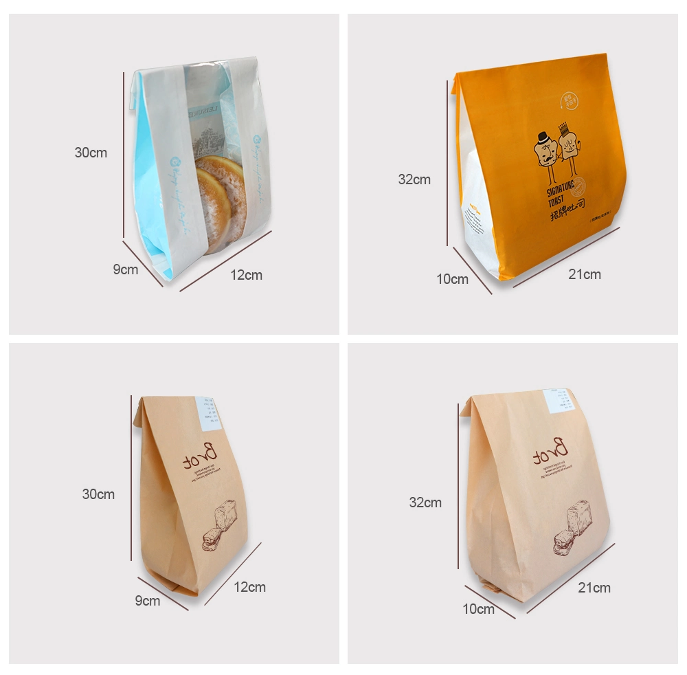 colorful Cheap Paper Bag Flat Yellow Cartoon Waterproof Greaseproof Paper Bags for Lunch