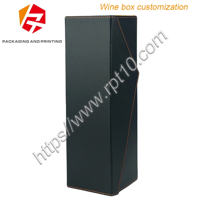 Paperboard Single Wine Glass Box Factory Wine Bottle Gift Bag with Ribbon