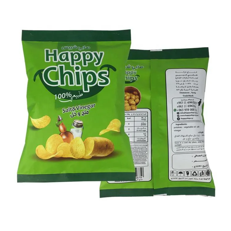 Factory Price Custom Logo Laminated LDPE 75g Back Seal Puffs Food Popcorn Potato Chips Plastic Packaging Bags