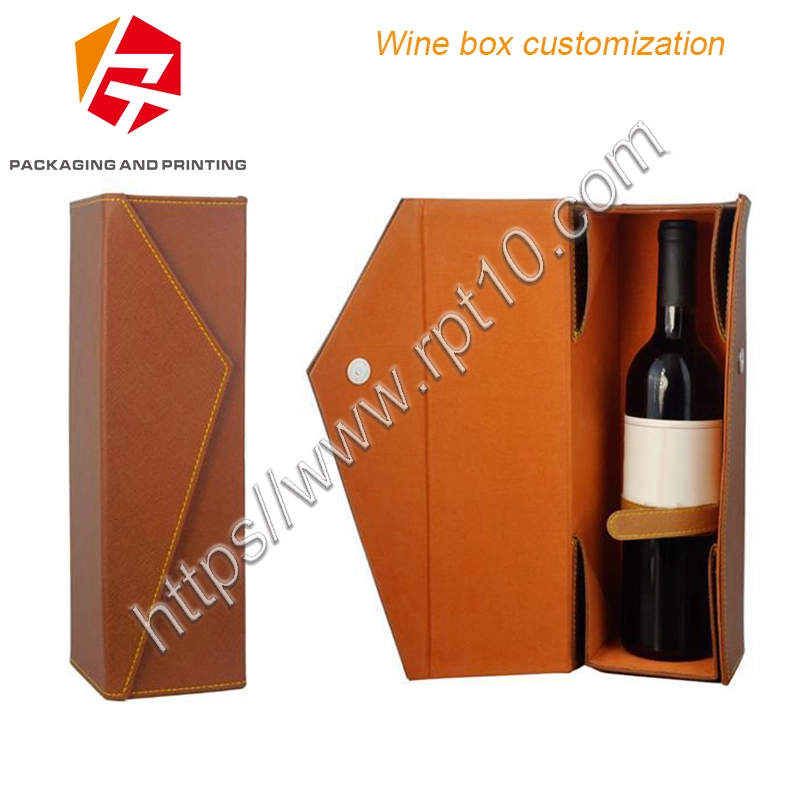 Paperboard Single Wine Glass Box Factory Wine Bottle Gift Bag with Ribbon