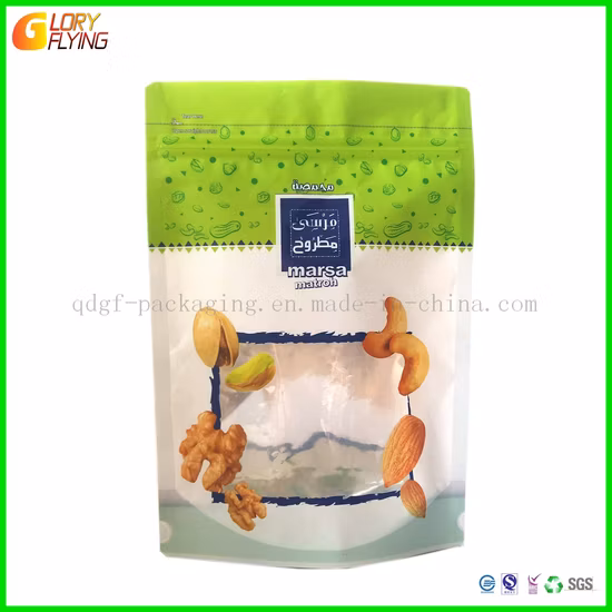 Sacchetto di imballaggio in plastica di carta kraft compostabile, riciclabile e biodegradabile personalizzato con fondo piatto per caffè, tè e alimenti con cerniera