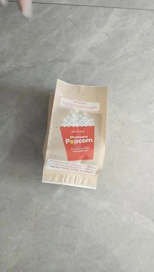 Sigillo con logo personalizzato, sacchetto per popcorn Kemasan per microonde oleato, sacchetti di carta per alimenti